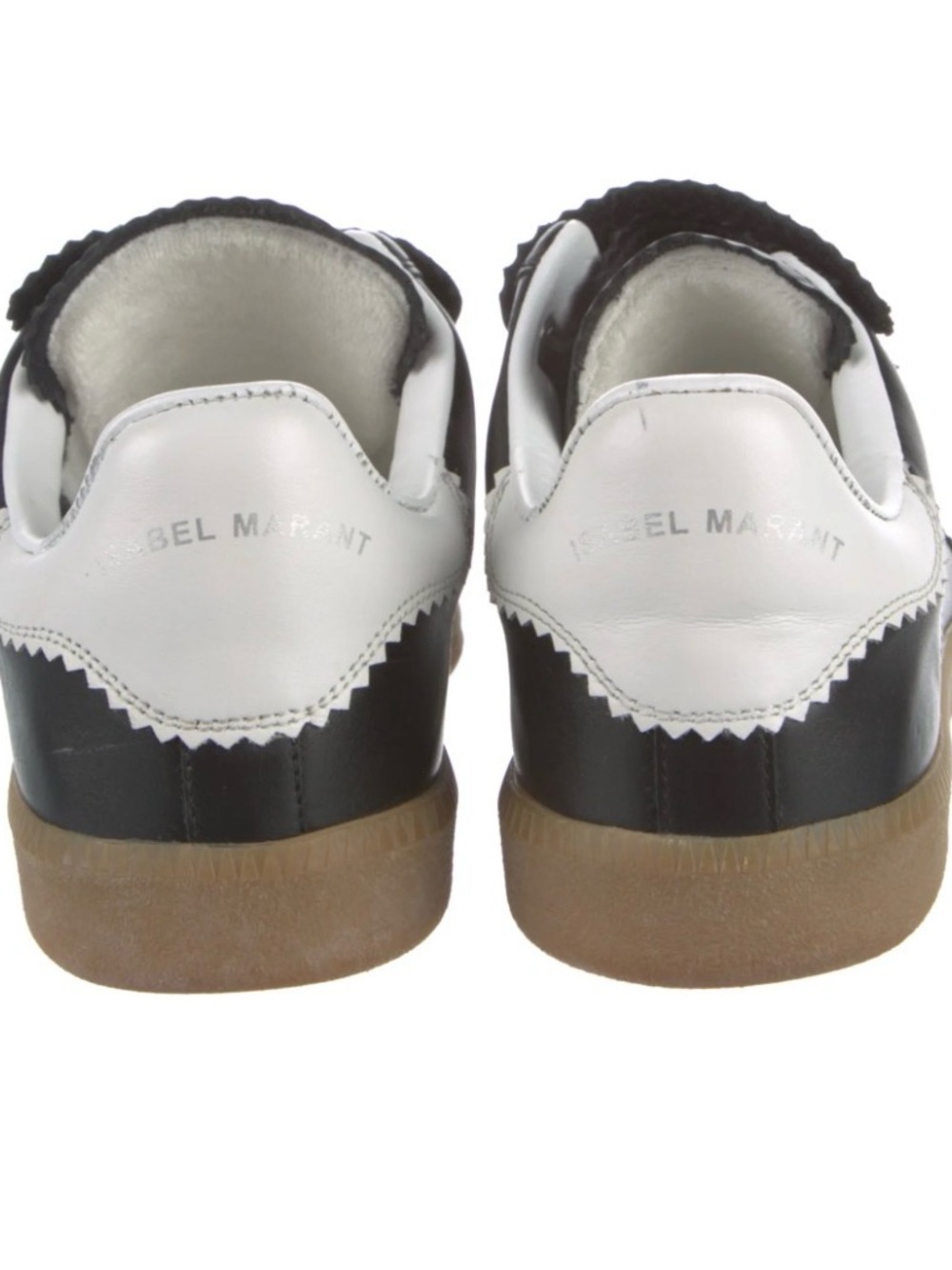 Isabel Marant Black Leather Velcro BETH Sneakers with Gum Sole - Picture 4 of 4